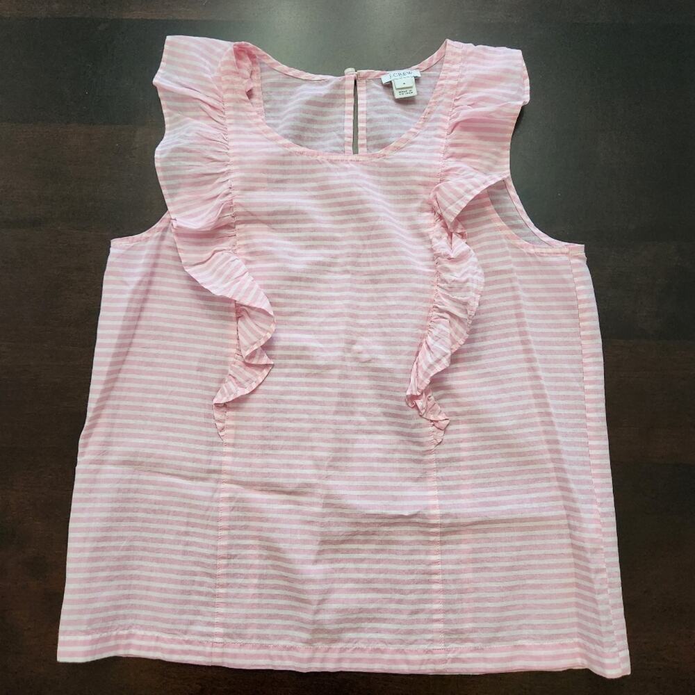 J. Crew Factory Flutter Stripe Sleeveless Blouse